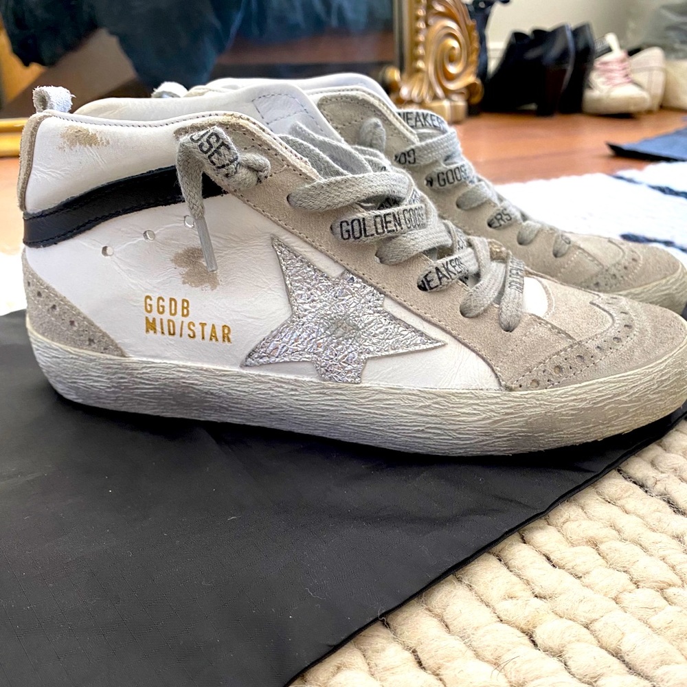 Golden Goose Mid Star Leather Sneakers
